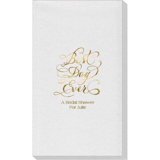Whimsy Best Day Ever Linen Like Guest Towels
